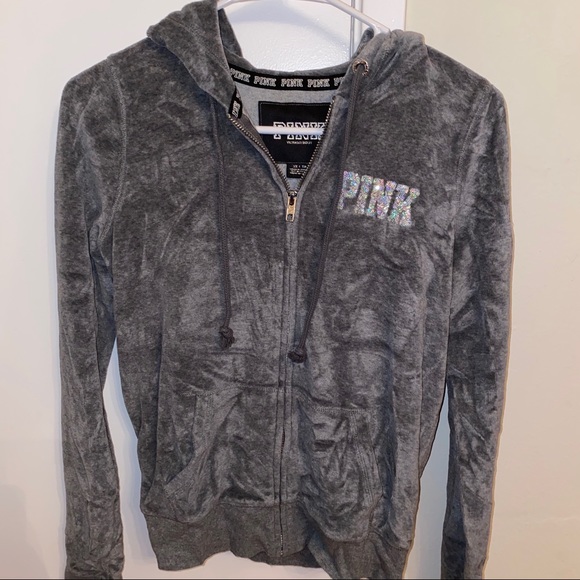 PINK Victoria's Secret Tops - PINK velour zip up hoodie